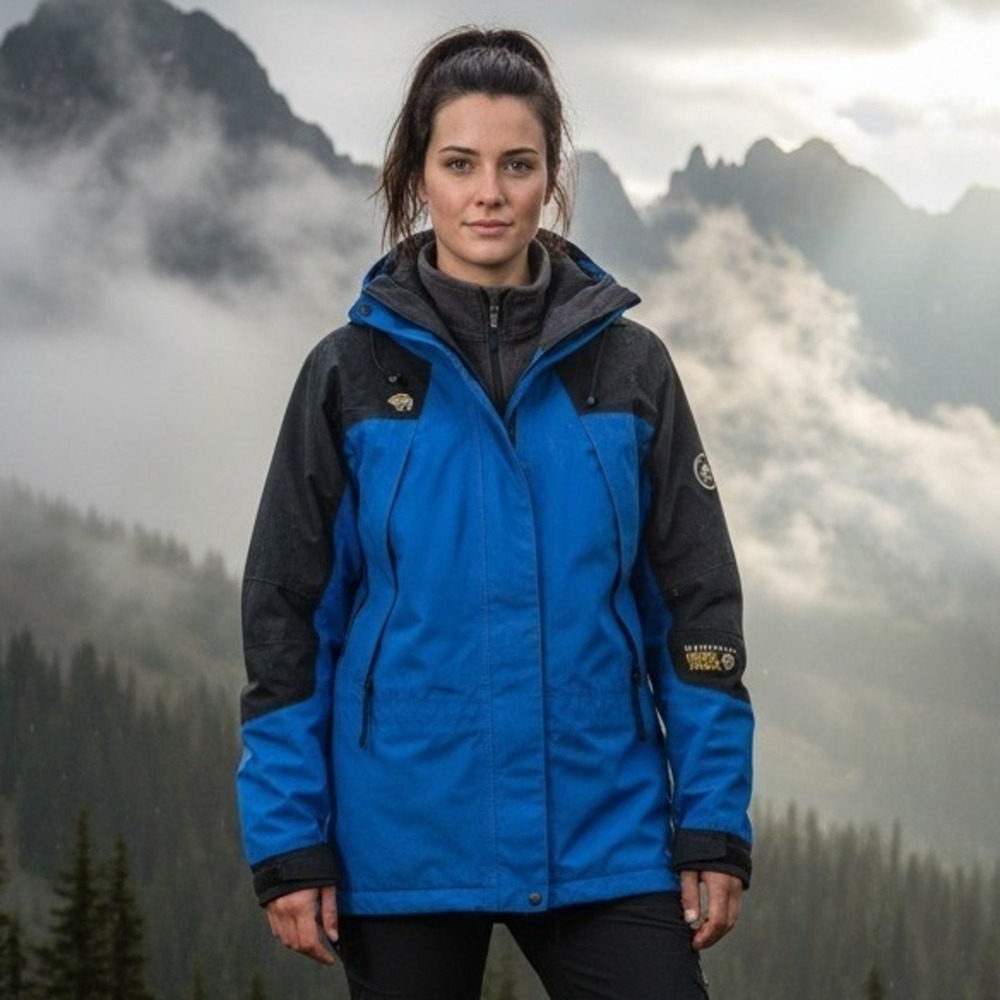 MOUNTAIN HARDWEAR Parka Jacket Women's‎ 8 Ski Snowboarding Blue Black Gore-Tex